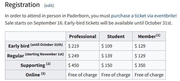 Semantic MediaWiki (@semanticmw) on Twitter photo Registration for #SMWCon 2023 has started! Make sure to get early bird tickets and plan your travel!
Thank you to <a href="/mwstake_group/">MediaWiki Stakeholders' Group</a> and <a href="/unipb/">Universität Paderborn</a> for organizing and hosting us this year!
semantic-mediawiki.org/wiki/SMWCon_Fa… Registration for #SMWCon 2023 has started! Make sure to get early bird tickets and plan your travel!
Thank you to <a href="/mwstake_group/">MediaWiki Stakeholders' Group</a> and <a href="/unipb/">Universität Paderborn</a> for organizing and hosting us this year!
semantic-mediawiki.org/wiki/SMWCon_Fa…
