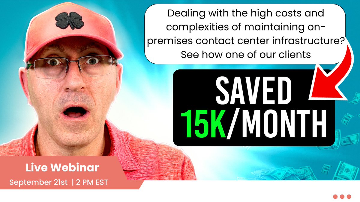 Dealing with high costs and complexities of maintaining on-premise contact center infrastructure? See how one of our clients saved 15K a month. Register for our webinar today oal.lu/OVf1K