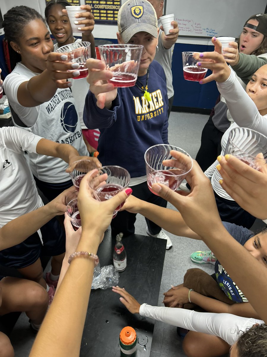 Toasting to being done with preseason, and onto official practice on Monday! 💙🦁🏀