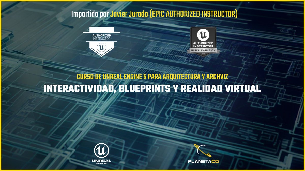 PlanetaCG's tweet photo. Curso Avanzado de #UE5 para #Arquitectura3D - Inicia el 23 de Septiembre.

Impartido por Javier Jurado (Instructor autorizado de #UnrealEngine por Epic Games).

Nuestro enfoque se centrará completamente en los #Blueprints y #VR.

https://t.co/jqjBBq5NHB https://t.co/LRdVOUEIw6