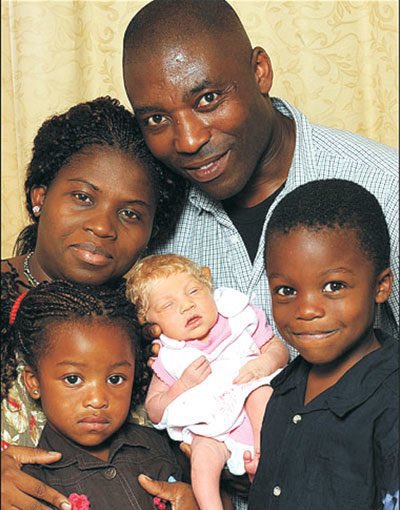 In 2010, a black Nigerian couple living in London gave birth to a white, blond haired, blue eyed baby who became known as “The Miracle Baby”