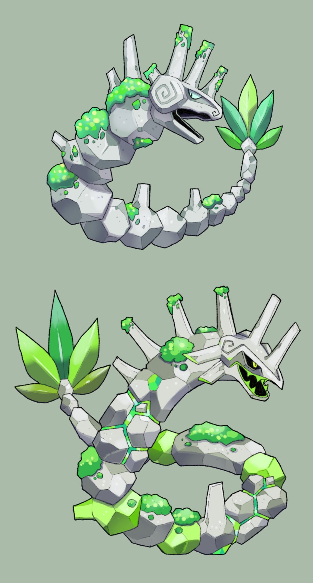 New Johto Pokedex on X: When a regional form of Onix (Rock/Grass) evolve  into convergent form of Rayquaza and called Rayqunix (Rock/Grass). I made  it for my fakemon region in Instagram account