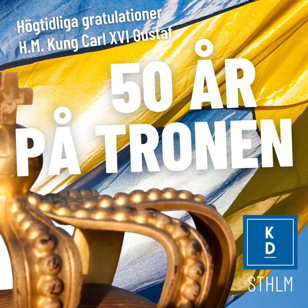 kdregionsthlm's tweet image. Högtidligt firande denna helg 🇸🇪
Vi vill uppmärksamma Sveriges Kung Carl XVI Gustaf med varma gratulationer när H.M. jubilerar med hela 50 år på tronen och tacka för alla insatser för Svenska folket. 🇸🇪
@kungahuset #monarki #svenskakungen #kungcarlxvigustaf #kungcarlgustaf #50år
