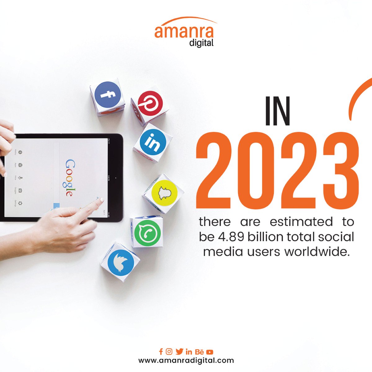 AmanraDigital's tweet photo. Unlock the Power of Social Media in 2023! 📷
There are estimated to be a whopping 4.89 billion social media users worldwide. That's an incredible opportunity for businesses to connect with their audience.

#DigitalMarketing #SocialMediaMarketing #CustomerRetention #2023Trends https://t.co/qTw3IaDcFX