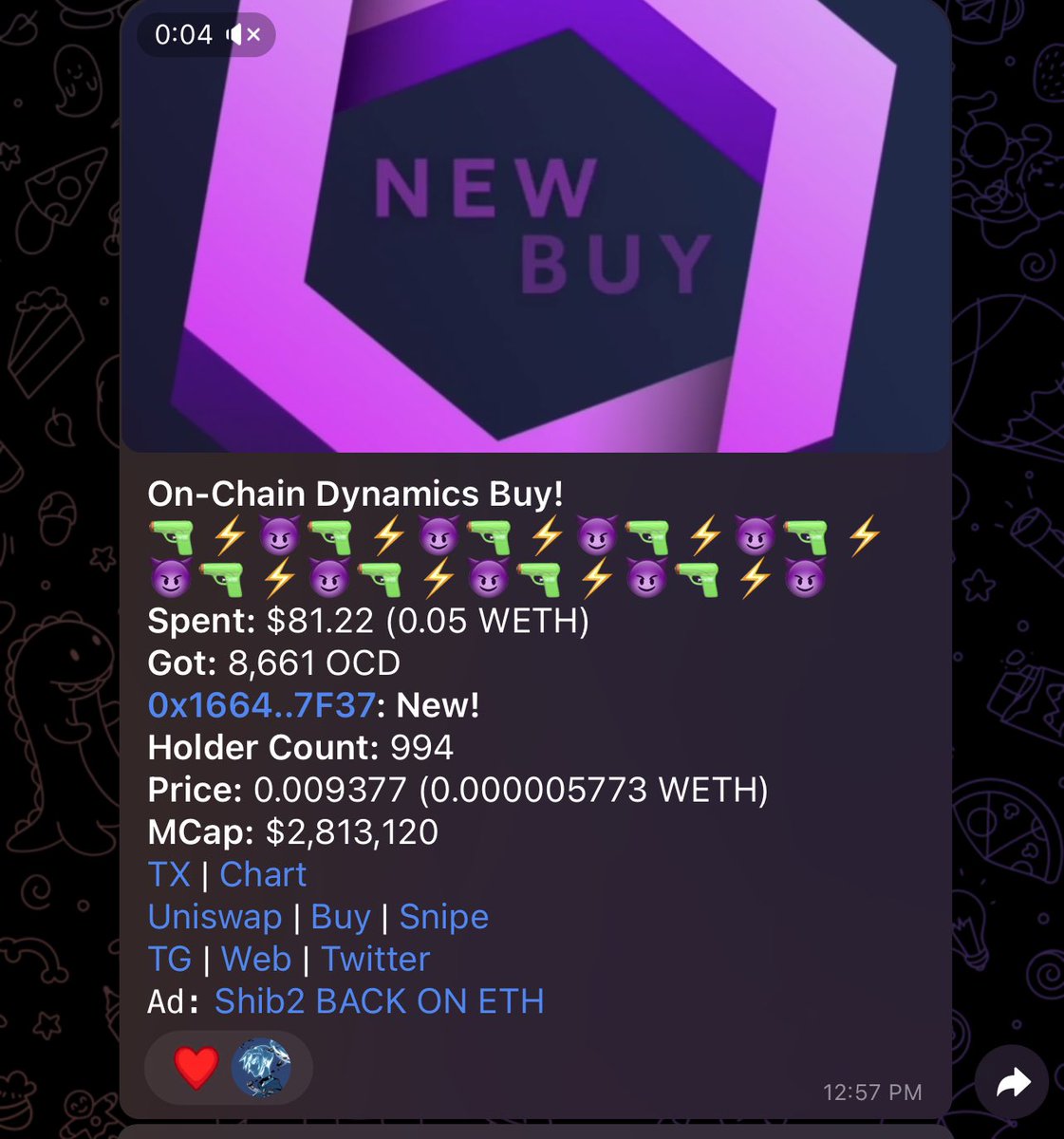 $OCD another 2x up

Real Market cap is actually 2.8M not 9M

room for a lot of growth 
Bots not live yet
No PnD
Real utility 👍🏼
