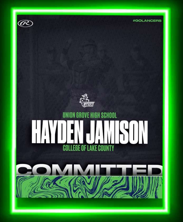 HaydenJamison3's tweet photo. I am very excited to announce my commitment to the College of Lake County to further my academic and athletic career! I would like to thank God, my family, friends, and all of my coaches that have helped me reach this goal and supported me along the way #golancers💚💙 https://t.co/W8BzK9g7vH