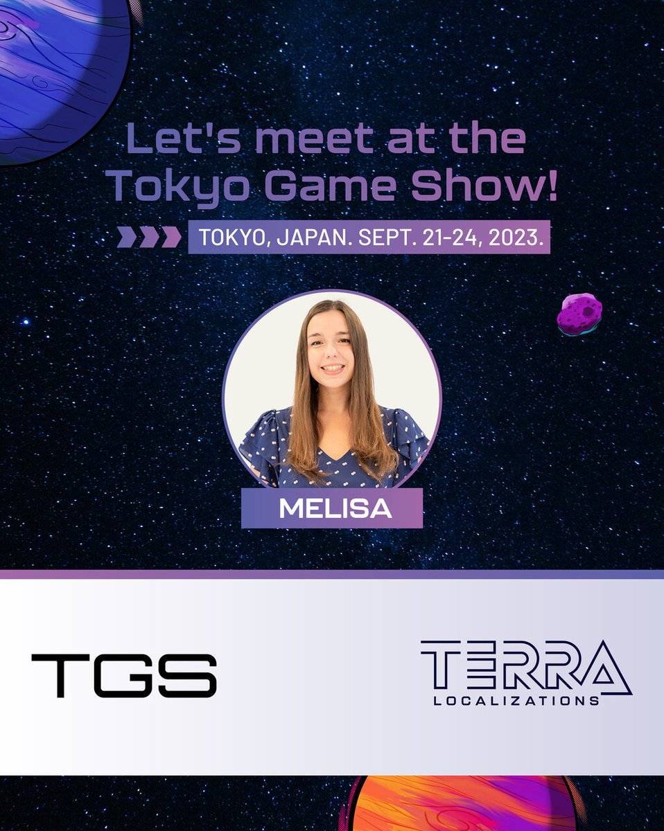 Terra_Loc's tweet image. We are attending Tokyo Game Show and we couldn’t be more excited about it! 🎮 

🗻 This is our first time visiting Japan. It’s like a dream come true! Melisa Ilari will be representing our team from September 21st to 24th.   See you there!

#TGS #Gaming #VideoGameLocalization