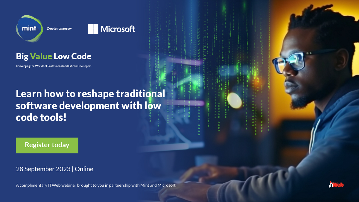 ITWebAfrica's tweet image. Find out why low code/no code uptake is soaring. Register your complimentary seat today. #Mint4LowCode  #createtomorrow bit.ly/3OVpayg