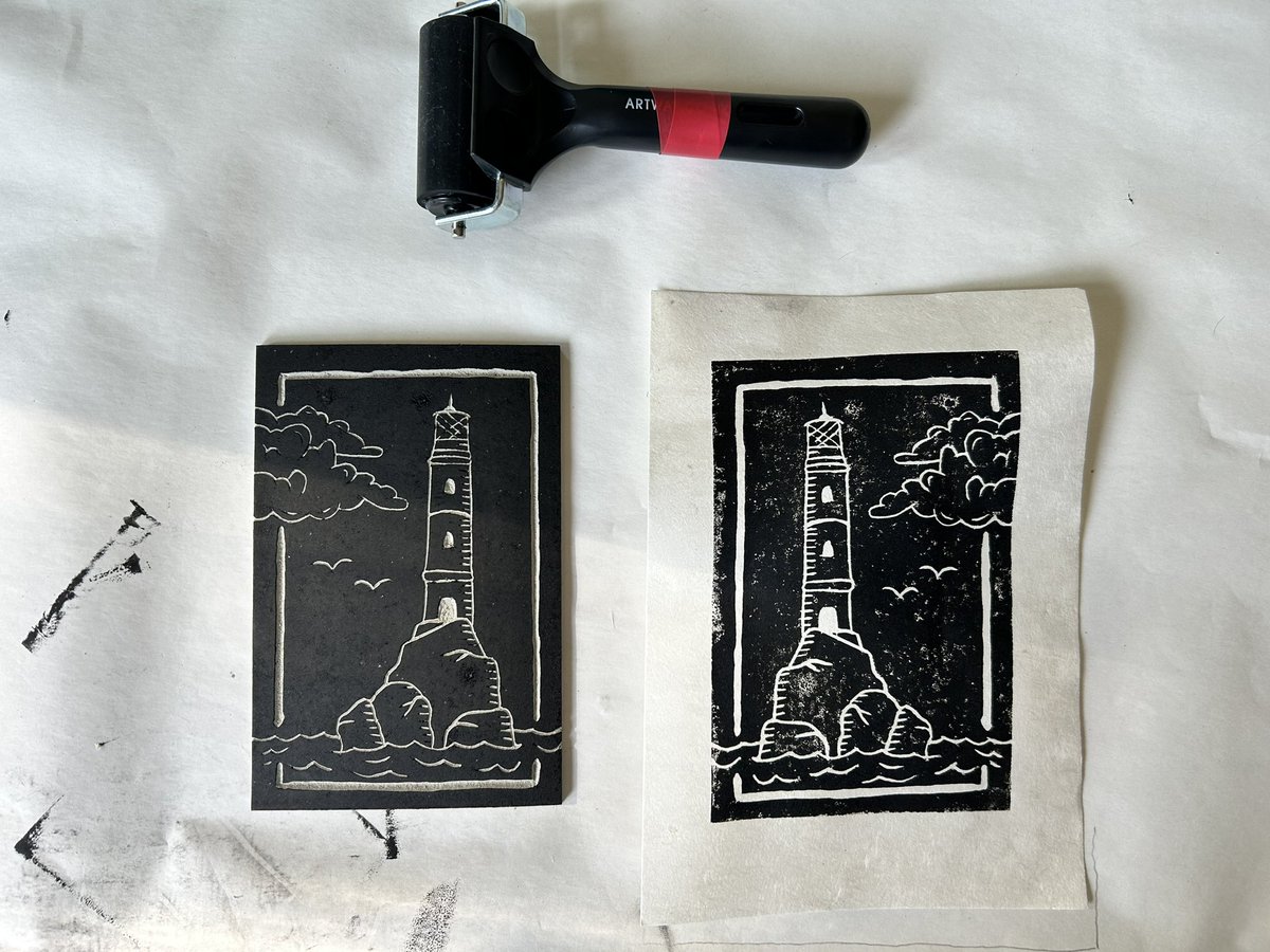 Redesign and second print created last night

Very happy with the design just need to nail the ink 

#linoprint