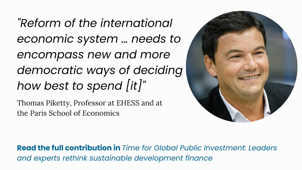 ‘Time for Global Public Investment’ brings together experts from across the world to rethink sustainable development finance. In our piece, @PikettyLeMonde and myself consider a global wealth tax and #GPI for social and economic development. Read at: globalpublicinvestment.net