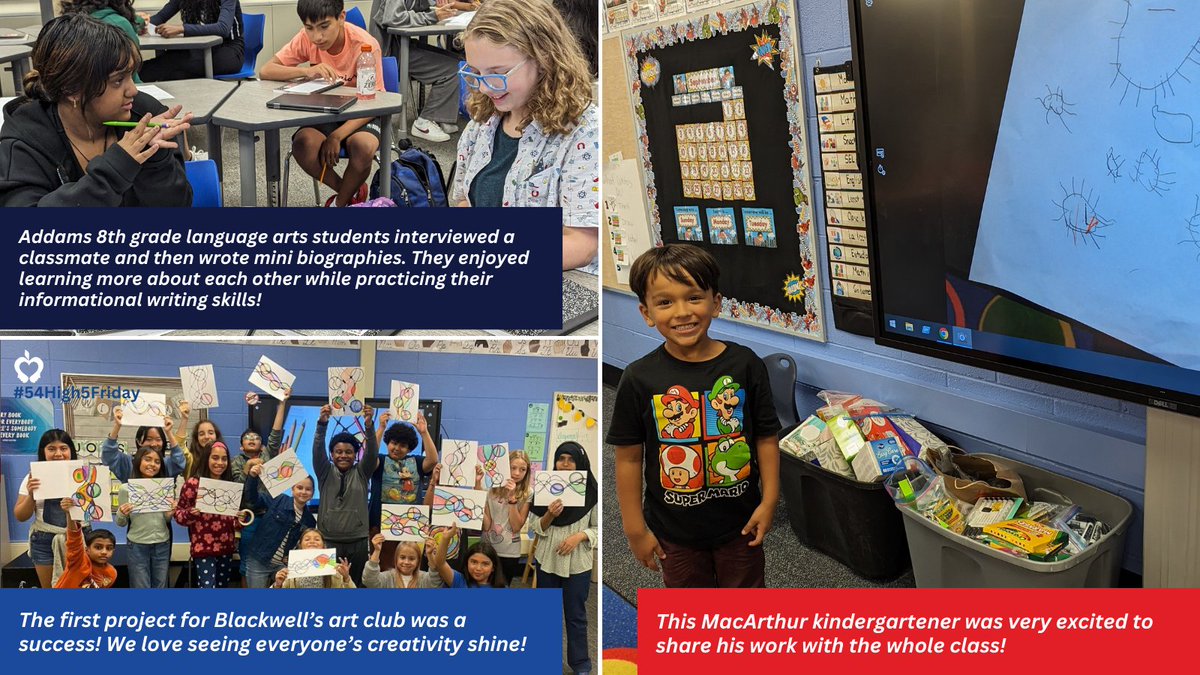 It’s #54High5Friday! Check out the 5 memorable moments we’re celebrating this week! <a href="/DirksenDolphins/">Dirksen Dolphins</a> <a href="/MacToros54/">MacArthur International Spanish Academy</a> <a href="/D54Fairview/">Fairview Elementary School</a> <a href="/AddamsCrusaders/">Addams Crusaders</a> <a href="/D54Blackwell/">Blackwell Bobcats</a>