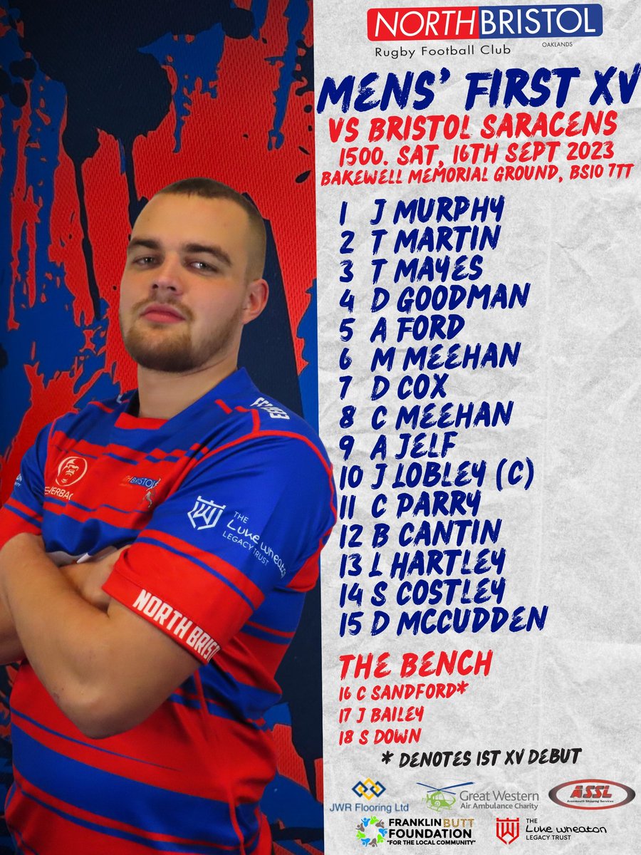 🟦🟥 𝗧𝗘𝗔𝗠 𝗡𝗘𝗪𝗦 🟦🟥

🏉 Men's 1st XV
🗓 Saturday
🆚️ <a href="/BristolSaracens/">Bristol Saracens RFC</a>
⏰ 1️⃣5️⃣:0️⃣0️⃣ pm KO
📍 AWAY 🏟

#UTN 💙❤💙❤
#FREETOSEE #bristol #rugby #northbristol #grassroots #UTN  #bristolrugby