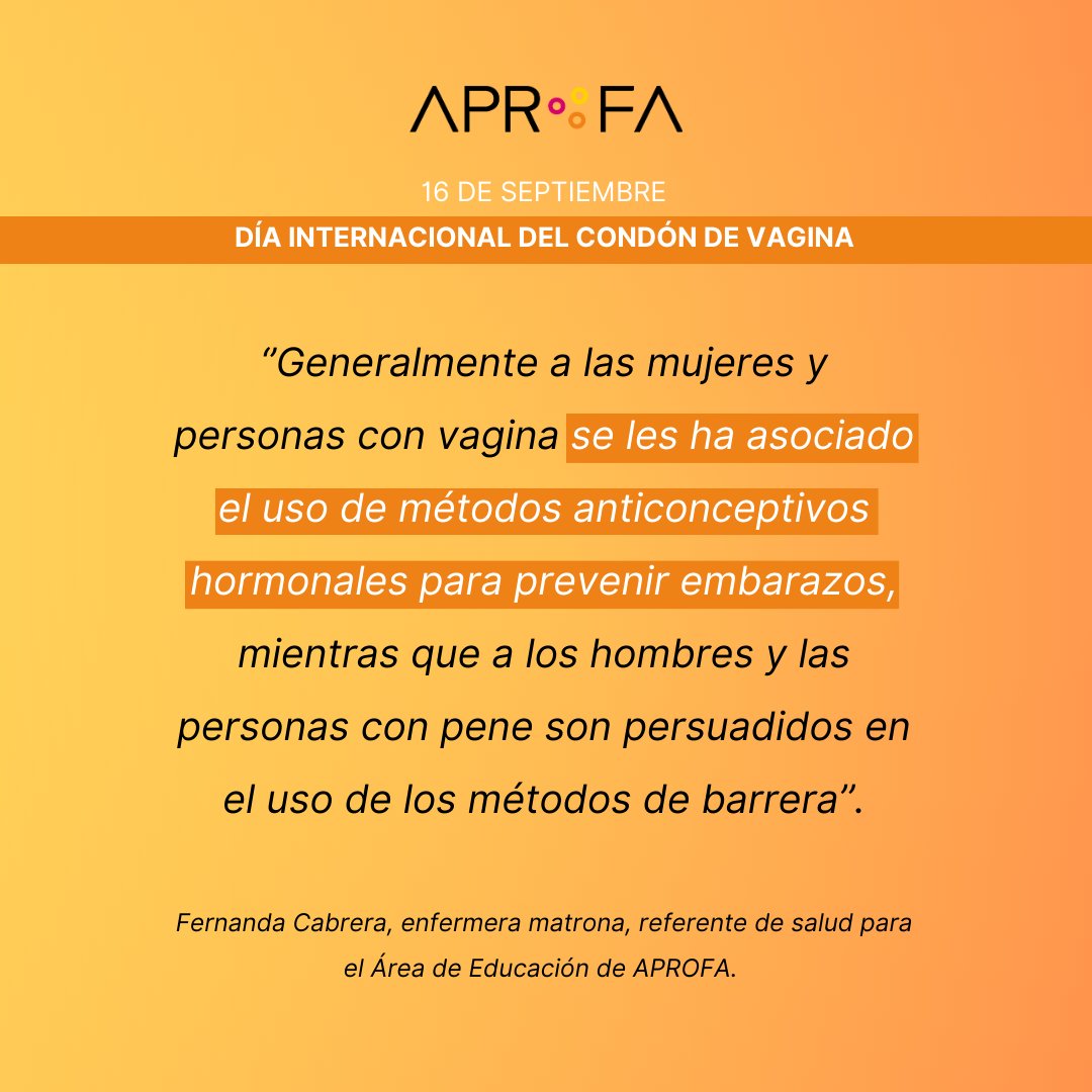 APROFAChile's tweet image. 🙌 En este #DíaInternacionaldelCondóndeVagina, queremos destacar su existencia como un método de barrera eficaz y seguro, pero que sigue siendo limitado y desconocido para muchas personas. Es por esto, que creemos importante #promover su uso.

#APROFA #Salud #Educación #Chile