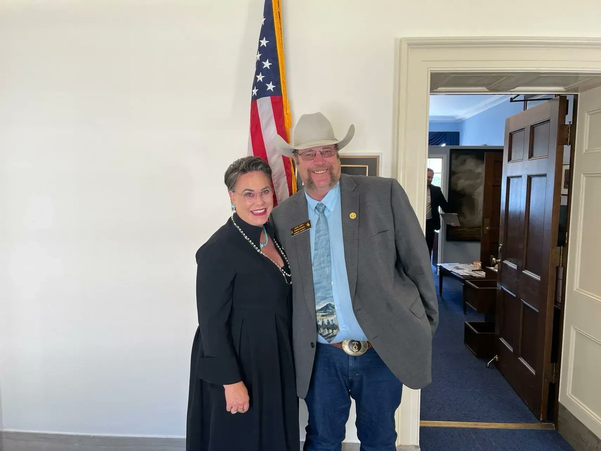NACoCounties's tweet photo. NACo Western Interstate Region President and Carbon County, Wyo. Commissioner John Espy met yesterday with @RepHageman to discuss the #PILT program. She will address the group at NACo’s PILT briefing this morning at 9:30am ET. Tune in: https://t.co/JUGMr3IKe6 https://t.co/VlFzDiPSeV