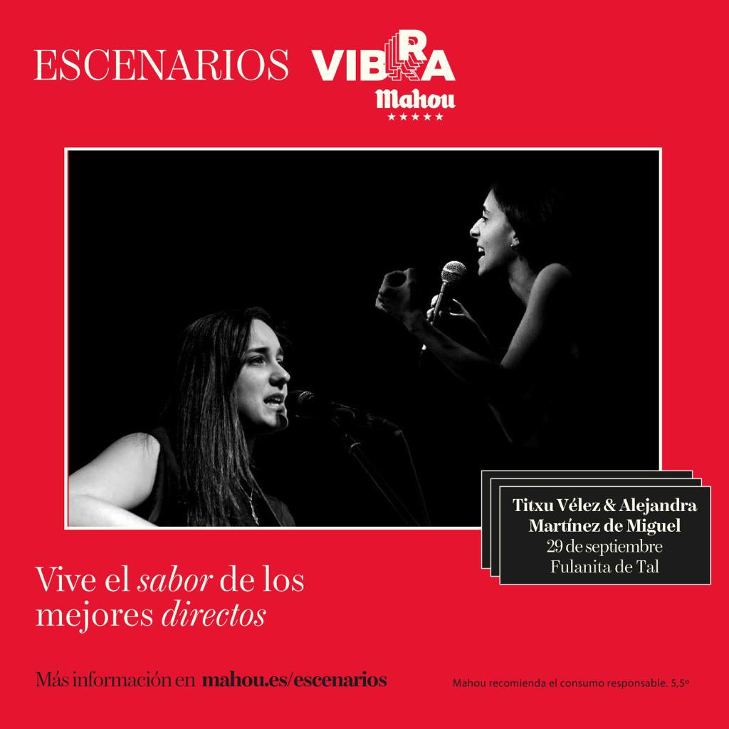 - 29 de septiembre, viernes. MADRID. Junto a <a href="/VelezTitxu/">Titxu Vélez</a> <a href="/VibraMahou/">Vibra Mahou</a> ❣️
Entradas: ticketandroll.com/evento/titxu-v…