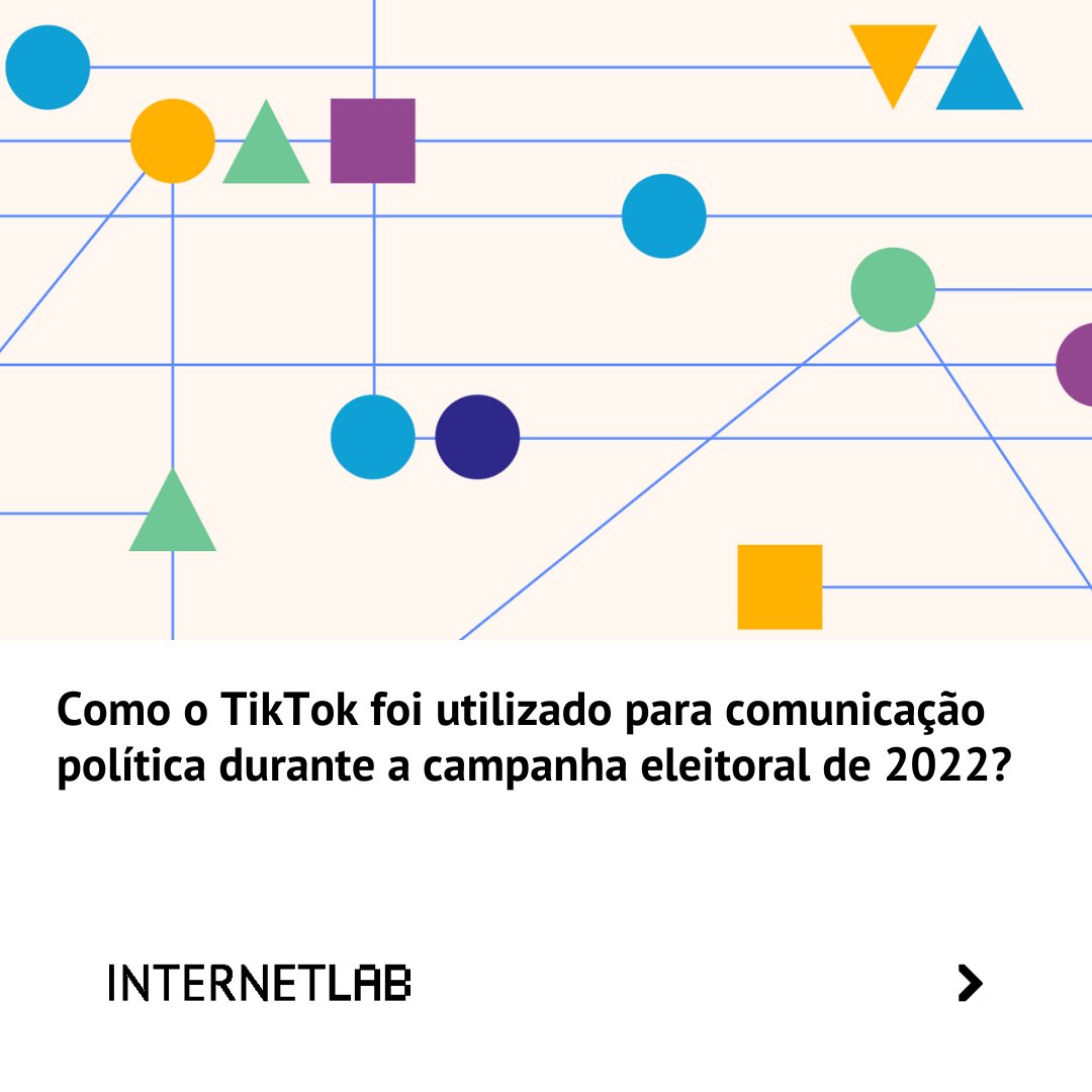 COMO O TIKTOK FOI UTILIZADO PARA COMUNICAÇÃO POLÍTICA DURANTE AS ELEIÇÕES DE 2022?

Lançado hoje (15), o estudo de caso "Eleições no “For You”: um estudo de caso sobre a campanha eleitoral de 2022 no TikTok" foi conduzido por <a href="/luxfl_/">lux 🏳️‍🌈📚</a> em parceria com o InternetLab. 1/7