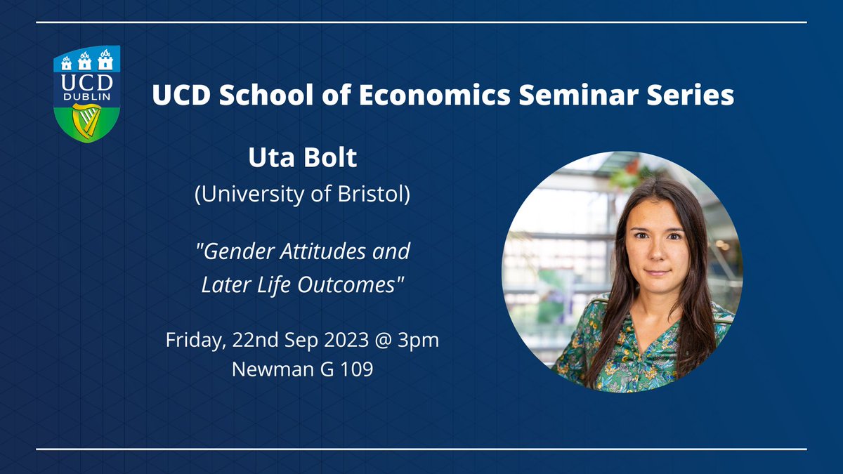 Today we are hosting Uta Bolt from @BristolUniEcon @BristolUni as our seminar speaker: