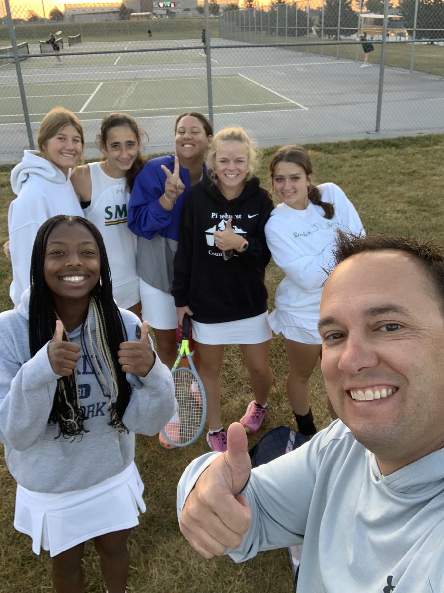 SMSRaiderTennis's tweet photo. Taking advantage of a day off of school to compete in a JV tournament up at Staley High School. https://t.co/CcsHuzbExN