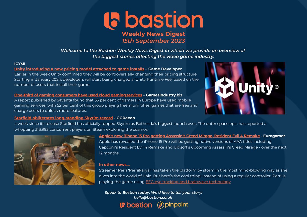 ThisIsBastion's tweet photo. Missed the latest news from across the industry?
Bastion’s weekly news digest has just landed with a round-up of this week’s biggest stories from the video games industry.
#VideoGames #VideoGamesNews #VideoGamesAgency #Comms #PR https://t.co/vpLJ1WLYAH