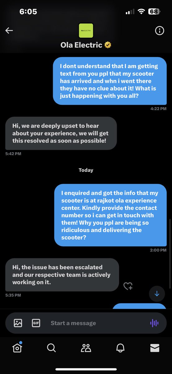 anshulthacker's tweet photo. @bhash @OlaElectric @OlaElectric stop spamming and tell me exactly where the scooter is. Even small courier ppl tell you the location of the parcel but you guys arent able to solve this thing and inform the customer for once. https://t.co/ydJ160NtOw