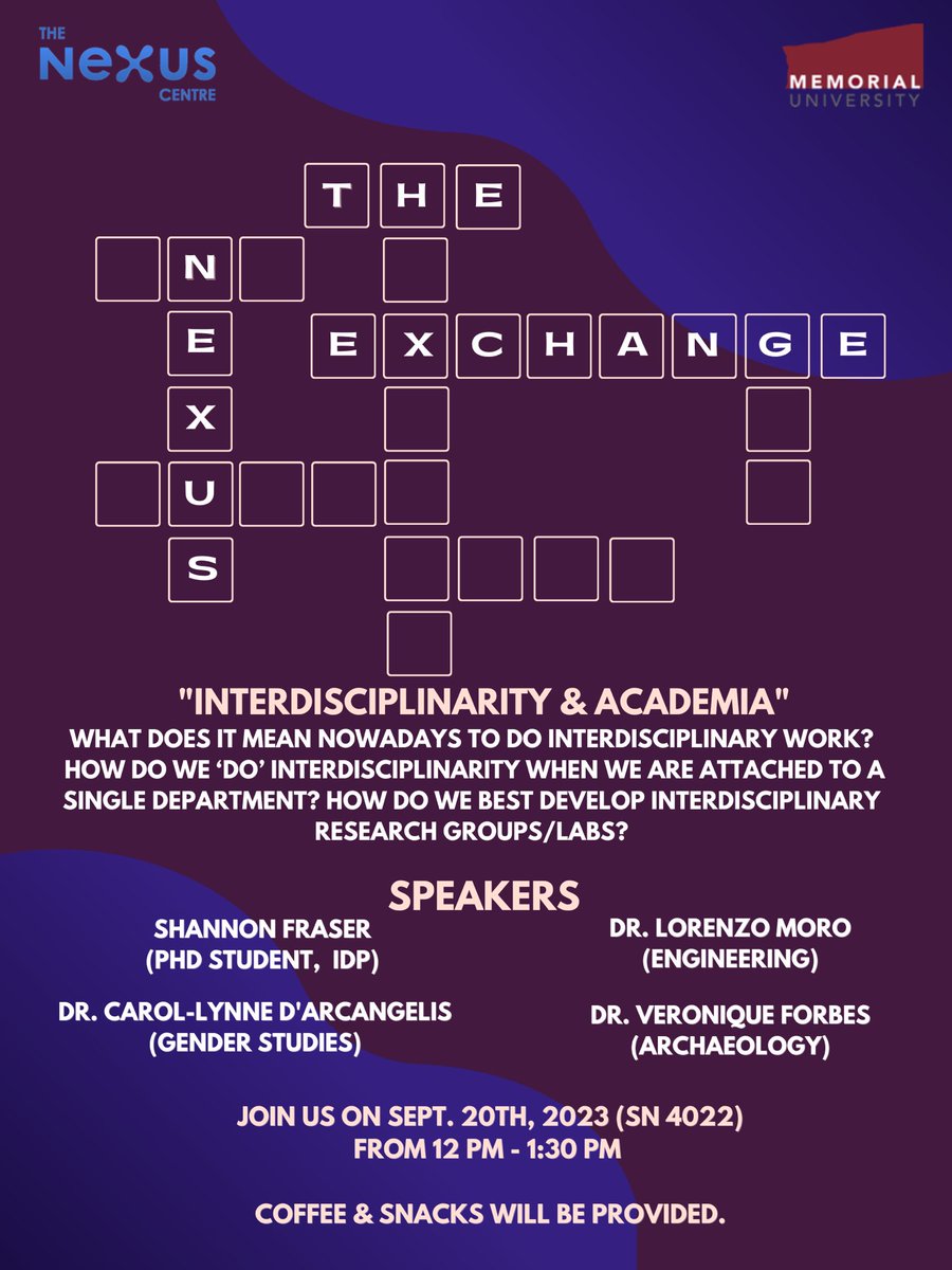Are you curious about the exciting world of interdisciplinary work and how it's transforming research and innovation?

Join us at the Nexus Exchange on September 20th &amp; discover the evolving nature of interdisciplinary work in the contemporary academic landscape!