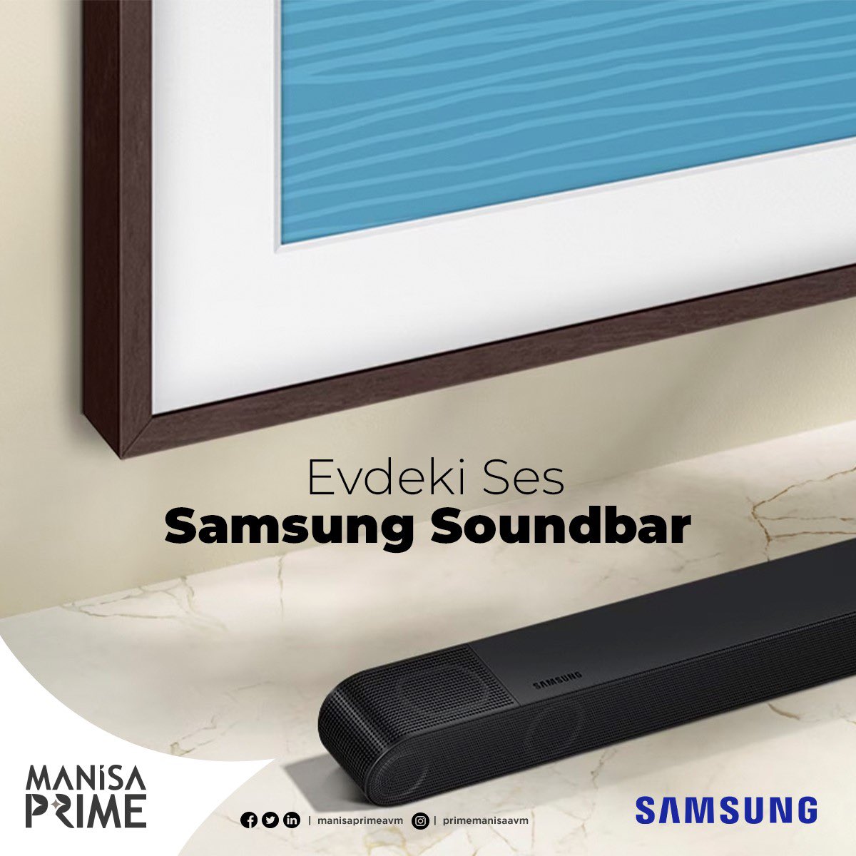 Evde bi ses olsun diyorsanız Samsung Ultra Slim Soundbar şık ve güçlü! 

#ManisaPrimeAVM #ManisaPrimeHayatınMerkezinde #Manisa #Samsung #SoundBar