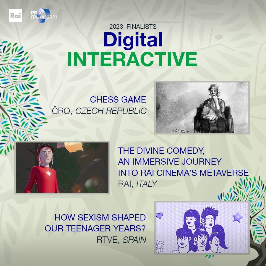 PrixItalia's tweet image. We are pleased to present the #PrixItalia75 Digital finalists.
Good luck to all participants! 👏
See you in Bari, from 2 to 6 October. 

#EngageMe #WeAreinPuglia @NHKWORLD_News @Raiofficialnews @svt @SRGSSR @artefr @PubliekeOmroep @crozhlas @rtve @RegionePuglia @WeAreInPuglia