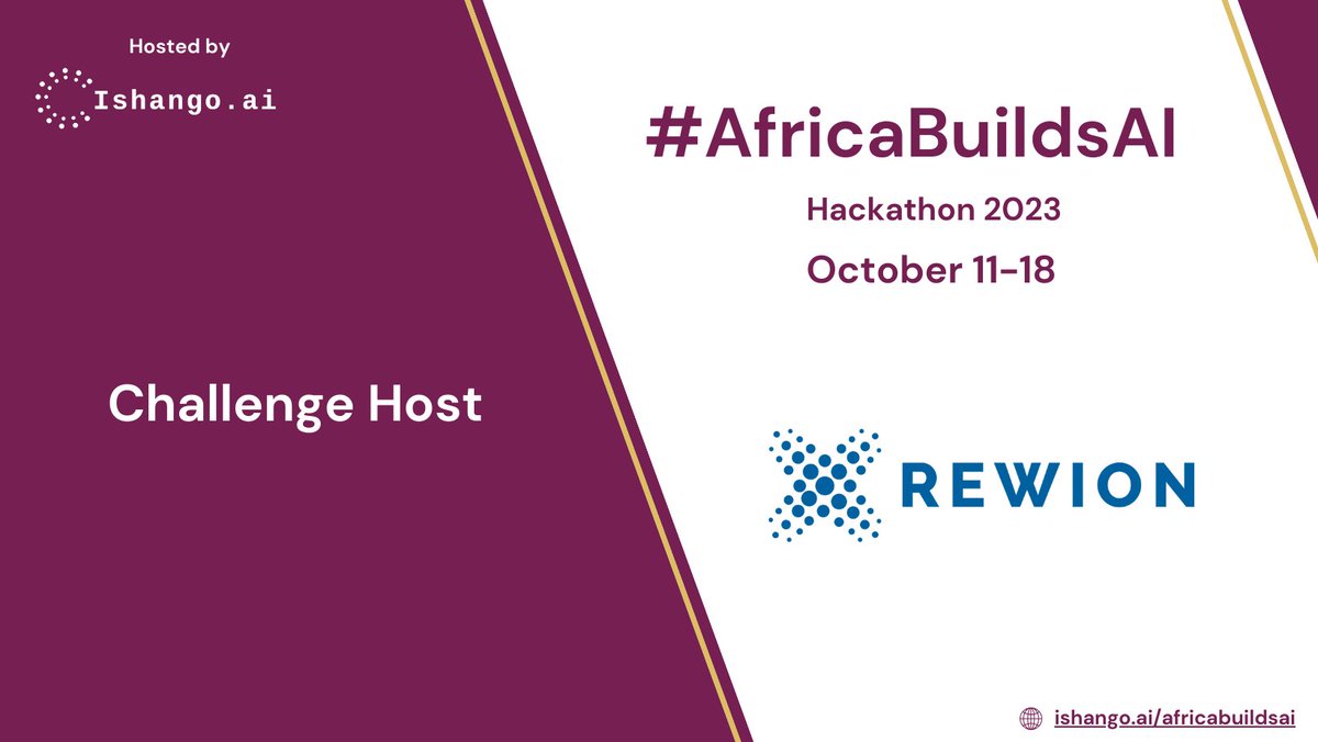 ishango_ai's tweet photo. #AfricaBuildsAI challenge host: Rewion

We are thrilled to introduce Rewion, a pioneering consulting company in the IT sector, as one of the host companies for our  #AfricaBuildAI Hackathon. https://t.co/DgwKC1tnkq