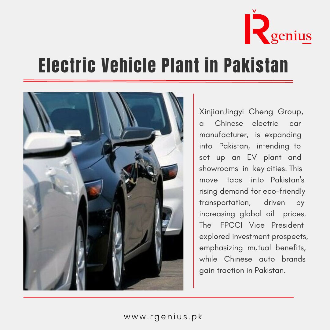 #XinjianJingyiCheng Group, a Chinese electric car #manufacturer is entering Pakistan's market with plans for an EV plant and city showrooms, capitalizing on the nation's growing demand for #ecofriendly vehicles amid rising global oil prices. 
#RGenius #EVExpansion #PakistanMarket
