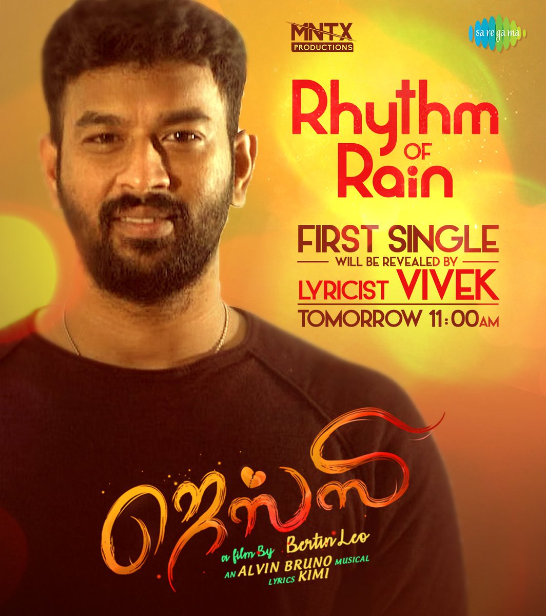 Mani078's tweet photo. Let's get ready to Hum 
#RhythmOfRain from Tomorrow 11am.
 To be Released by our Lyricake @Lyricist_Vivek

#Jessy ❤️ #Love

@BertinLeo2
@AlvinBruno_ABS
@sushmanair07
@VinothDop
@dheeshanth
@editor_harsha
@Twit_KiMi
@NirmalsaranB 
@Prashanth_Josep
@Pro_Velu
@saregamasouth https://t.co/r3WOnw0qda
