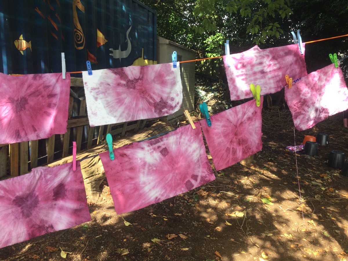 GGPrimary's tweet photo. Elderberry and blackberry tie dye at Great Gaddesden School #ForestSchool https://t.co/SmdjW1Mz1b