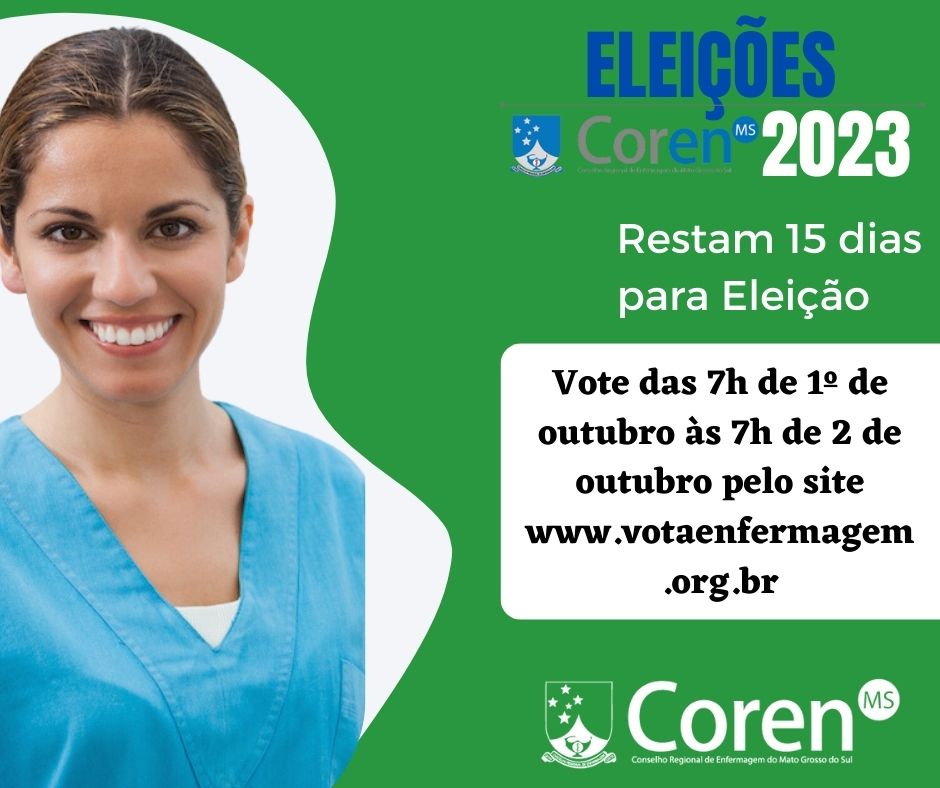 CorenMS's tweet image. Está chegando a hora de votar e escolher os rumos do Coren-MS. É das 7h de 1º de outubro às 7h de 2 de outubro. 

Participe! 
O seu voto é importante!