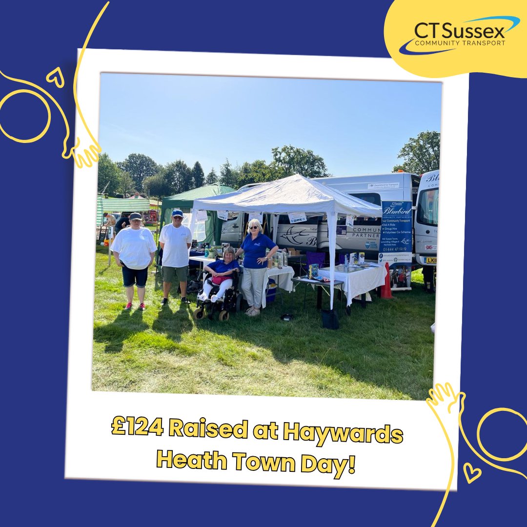 We raised £124 at Haywards Heath Town day last Saturday! 
A big thank you to one of our amazing original members Kerry, who was there to give first hand experience on how transformative community transport can be! 

#accessibletransport #fundrasier #haywardsheath #charity