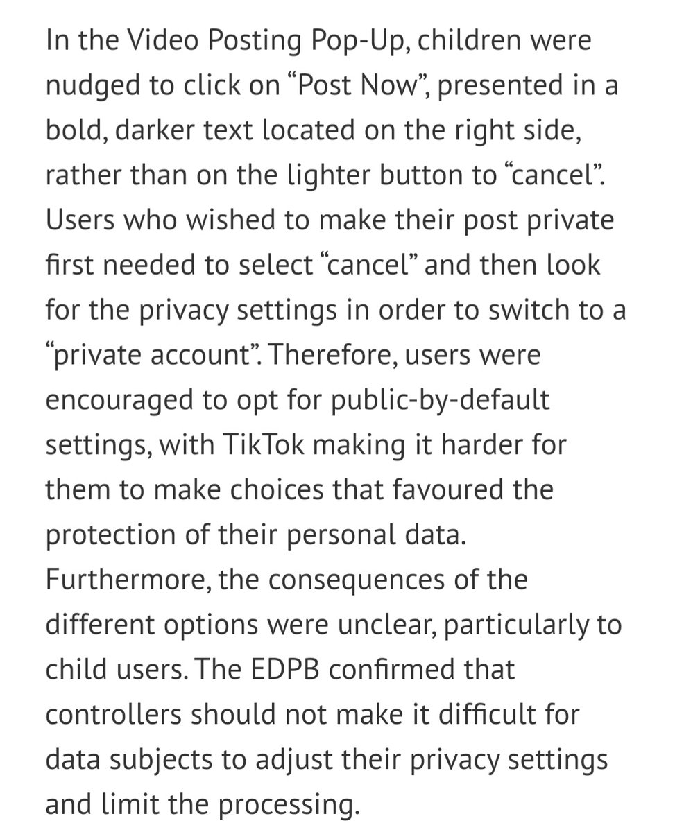 Norman (@noaasm_) on Twitter photo .<a href="/MariePotelSavil/">Marie Potel-Saville</a>'s yesterday's presentation on dangers of dark patterns became even more relevant as <a href="/EU_EDPB/">EDPB</a> has noted in its fresh enforcement decision against #TikTok published today that the latter was using dark patterns to trick children #LDS2023 <a href="/LegaldesignFI/">Legal Design Summit</a> .<a href="/MariePotelSavil/">Marie Potel-Saville</a>'s yesterday's presentation on dangers of dark patterns became even more relevant as <a href="/EU_EDPB/">EDPB</a> has noted in its fresh enforcement decision against #TikTok published today that the latter was using dark patterns to trick children #LDS2023 <a href="/LegaldesignFI/">Legal Design Summit</a>