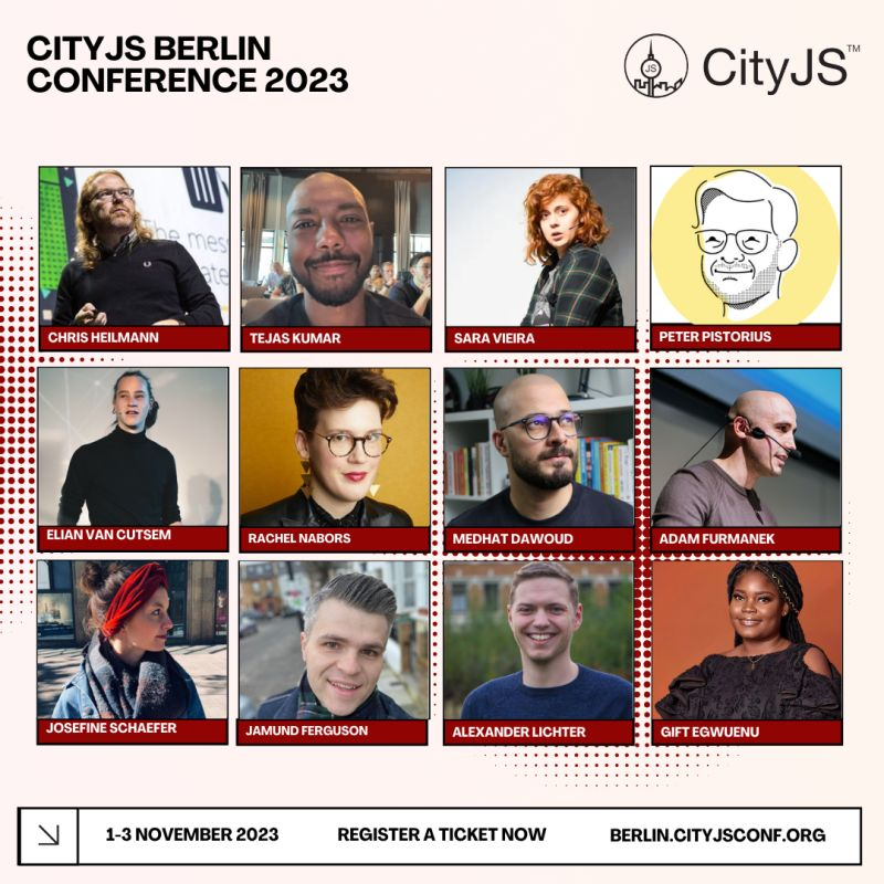 cityjsconf's tweet photo. We hit 6⃣ events this year, congrats #CityJS India team! 

Up next is Berlin 🇩🇪 

✨300+ attendees
✨25 speakers like @codepo8  @TheAlexLichter @NikkitaFTW @rachelnabors   @TejasKumar_   &amp; more amazing speakers

A limited number of discounted tickets 🔽
https://t.co/ogBbYS4NWf https://t.co/XRGPWEvi4v