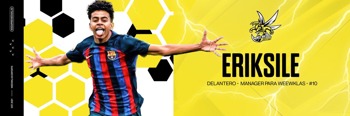 #PRESENTACIÓN

<a href="/eRiksiLe/">WK eRiksiLE</a> El artífice de q todo esto sea posible, nuestro manager👨‍💼.

DC🎯 con regate pero también juego asociativo💥.
Todo un killer del area⚽
Un líder dentro y fuera del campo💪🏻

Logicamente es el más longevo del equipo, 6ª temporada🐝.

#SiempreWeewKlas 🖤💛