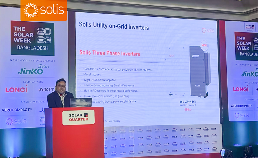 Solis_Inverters's tweet photo. #SolisConference in #Bangladesh was electrifying! โจ Mr. Nitish Singh introduced the incredible #Solis ๐๐-๐๐(๐๐๐-๐๐๐)๐ inverter, a preferred choice for ๐&๐ projects, loaded with groundbreaking features such as 10 MPPT Design and Smart I-V Curve Diagnosis.
In addition, #Solis also joined a dynamic Panel Discussion on Rooftop and Agrivoltaics, fostering collaborative efforts toward a greener future in Bangladesh's evolving energy landscape.
Solis: World 3rd Largest PV Inverter Manufacturer ๐
#Solisinverter #inverter #solarenergy #smartenergy #cleanenergy #energytransition #solarpower