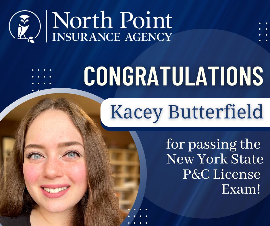 NPInsurance's tweet image. Congratulations to our newly Licensed Customer Service Representative, Kacey Butterfield! Kacey has passed the New York State P&amp;amp;C License Exam!

#Congratulations #newlylicensed #Northpointinsuranceagency