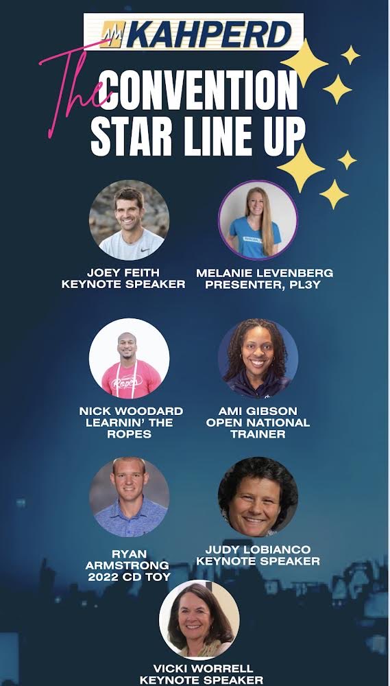 KAHPERD (@kahperd) on Twitter photo Look at this ⭐️ studded line up!! 😳🤩 the legend <a href="/vjworrell/">Vicki Worrell</a> along with the all stars in our profession <a href="/JoeyFeith/">Joey Feith</a> <a href="/jlobianc/">Judy LoBianco</a> <a href="/melanie_pl3y/">Melanie Levenberg (She/Her/Hers)</a> <a href="/RArmstrongPE/">Ryan Armstrong</a>! Come see Nick teaching the ropes and <a href="/OPENPhysEd/">OPEN Phys Ed</a> trainer Ami Gibson! Get registered asap and join us! Look at this ⭐️ studded line up!! 😳🤩 the legend <a href="/vjworrell/">Vicki Worrell</a> along with the all stars in our profession <a href="/JoeyFeith/">Joey Feith</a> <a href="/jlobianc/">Judy LoBianco</a> <a href="/melanie_pl3y/">Melanie Levenberg (She/Her/Hers)</a> <a href="/RArmstrongPE/">Ryan Armstrong</a>! Come see Nick teaching the ropes and <a href="/OPENPhysEd/">OPEN Phys Ed</a> trainer Ami Gibson! Get registered asap and join us!