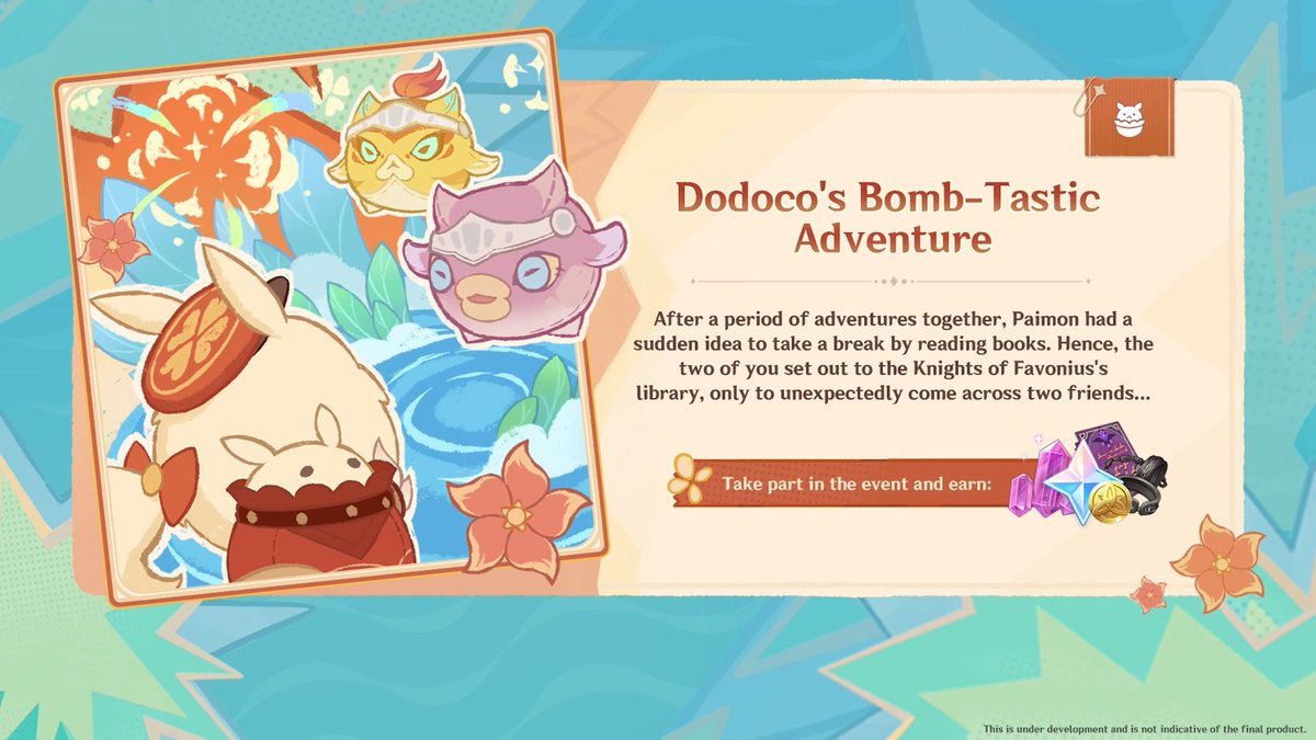 genshinimpactes's tweet photo. Nuevos eventos

¡En la versión 4.1 estarán disponibles los eventos «Entre tinta y versos», «Las Dodoaventuras», «Recolección rutilante», «Los altibajos de la vida», entre otros!

#GenshinImpact https://t.co/NvKsPuKJjZ