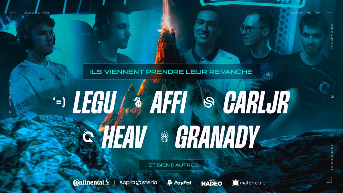 Ascension FR | #AscensionTN (@ascension_tn) on Twitter photo Présents sur scène à Lyon, ils reviennent au <a href="/zenithdelille/">Zénith de Lille</a> pour prendre leur revanche... 😈
<a href="/LeguTM/">Legu</a>, <a href="/Affi1606/">Affi</a>, <a href="/CarlJrtm/">CarlJr.</a>, <a href="/HeavTM/">響け! Heav</a> et <a href="/GranaDyy/">BIG GranaDy</a> réussiront ils à se qualifier pour la finale de l'#AscensionTN à Montpellier ? Présents sur scène à Lyon, ils reviennent au <a href="/zenithdelille/">Zénith de Lille</a> pour prendre leur revanche... 😈
<a href="/LeguTM/">Legu</a>, <a href="/Affi1606/">Affi</a>, <a href="/CarlJrtm/">CarlJr.</a>, <a href="/HeavTM/">響け! Heav</a> et <a href="/GranaDyy/">BIG GranaDy</a> réussiront ils à se qualifier pour la finale de l'#AscensionTN à Montpellier ?