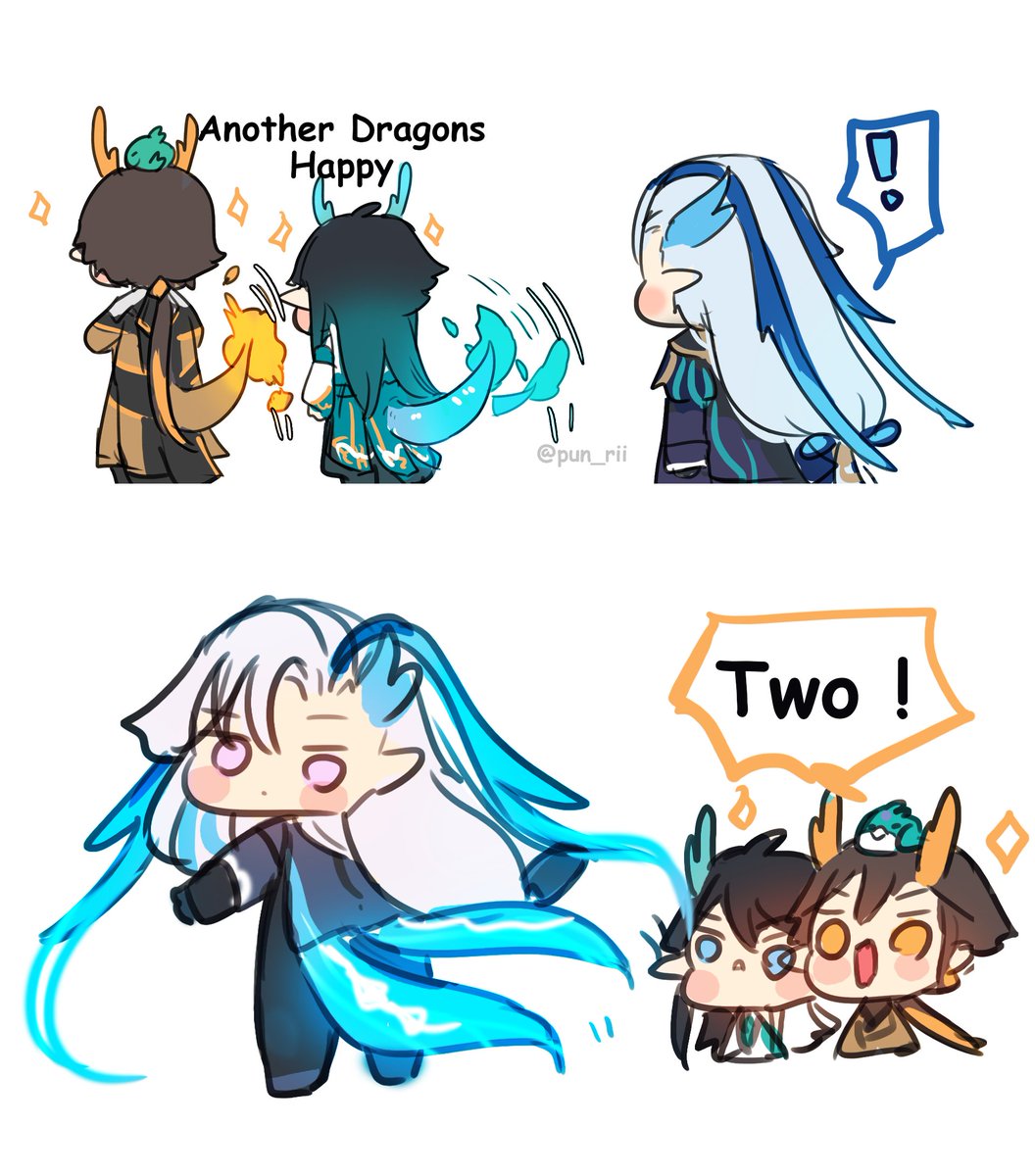 Dragon's tails !? 😅
#Neuvillete #zhongli #danheng