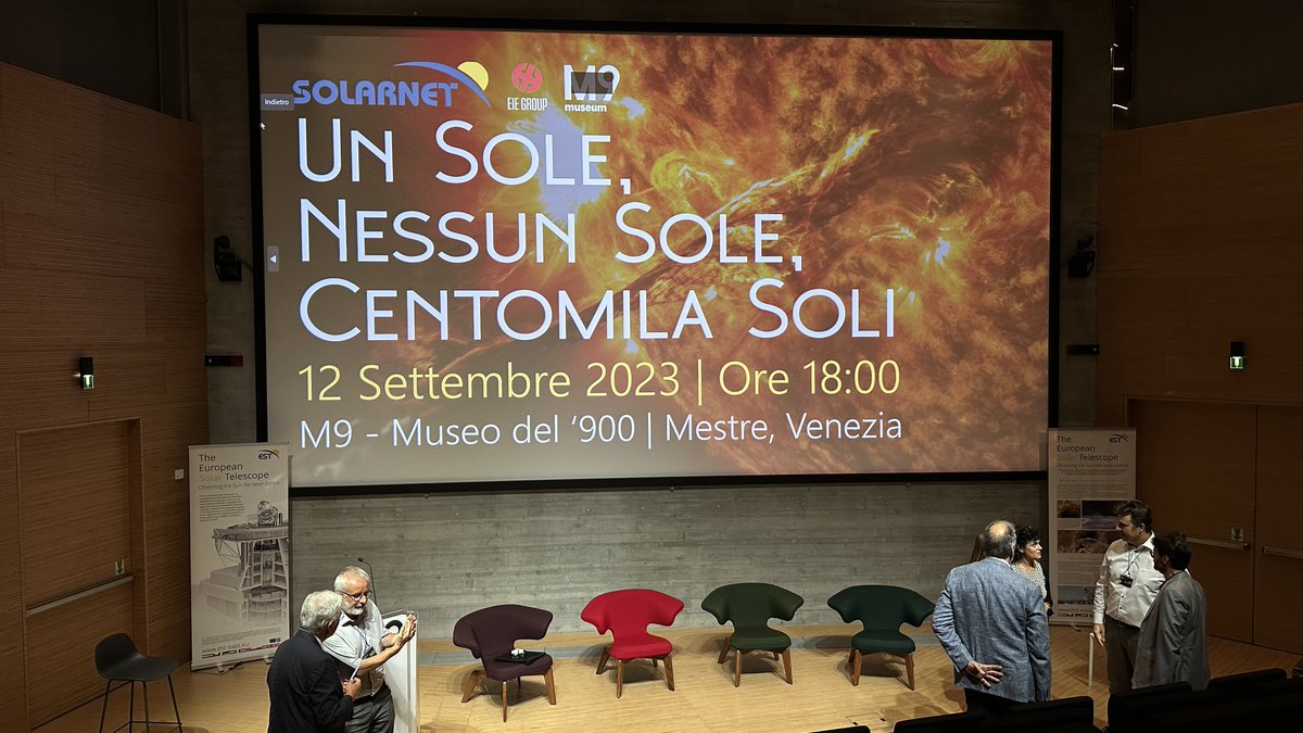 estsolarnet's tweet image. 🌞 The international #SOLARNET conference has wrapped up! 👉Sharing pics from "Un Sole, Nessun Sole, Centomila Soli" public event on 12th September. 📸 Discussed diverse aspects of European Solar Telescope science &amp;amp; tech.☀️🔭 Enjoyed 'Reaching for the Sun' documentary screening🎥