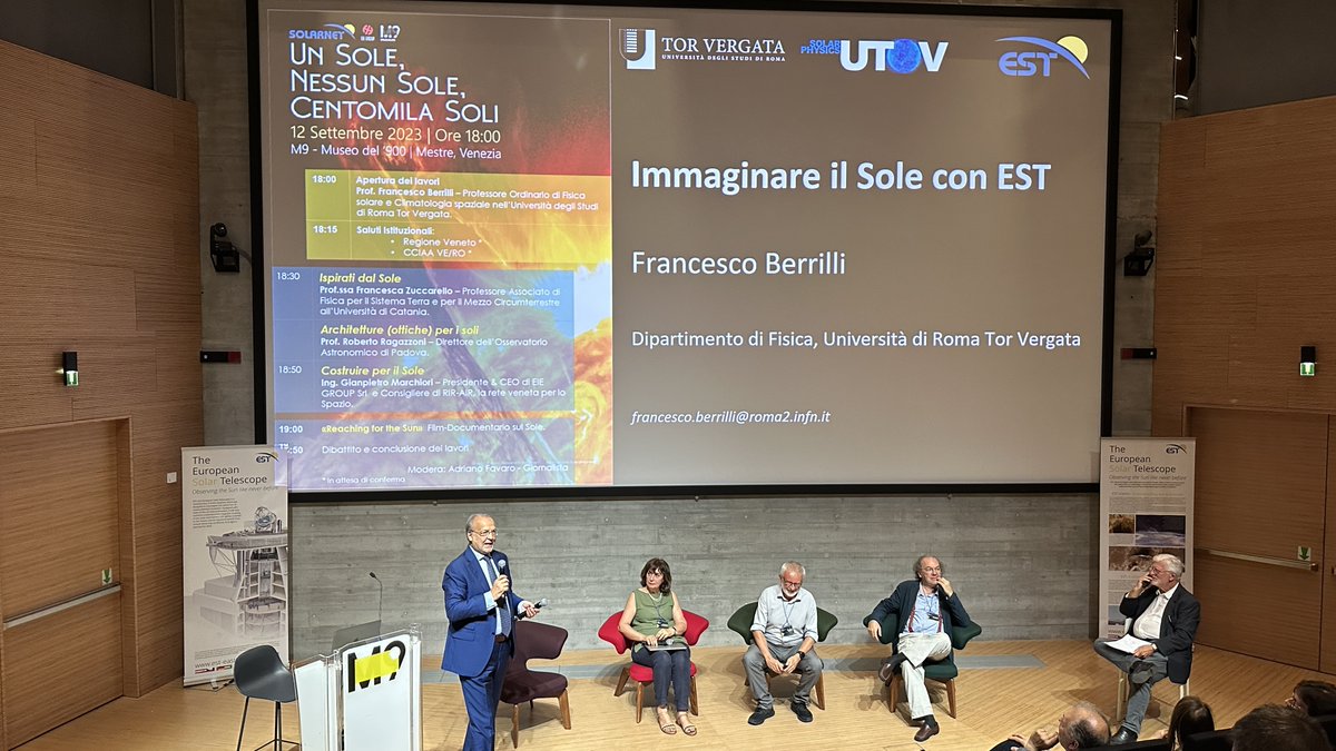 estsolarnet's tweet image. 🌞 The international #SOLARNET conference has wrapped up! 👉Sharing pics from "Un Sole, Nessun Sole, Centomila Soli" public event on 12th September. 📸 Discussed diverse aspects of European Solar Telescope science &amp;amp; tech.☀️🔭 Enjoyed 'Reaching for the Sun' documentary screening🎥