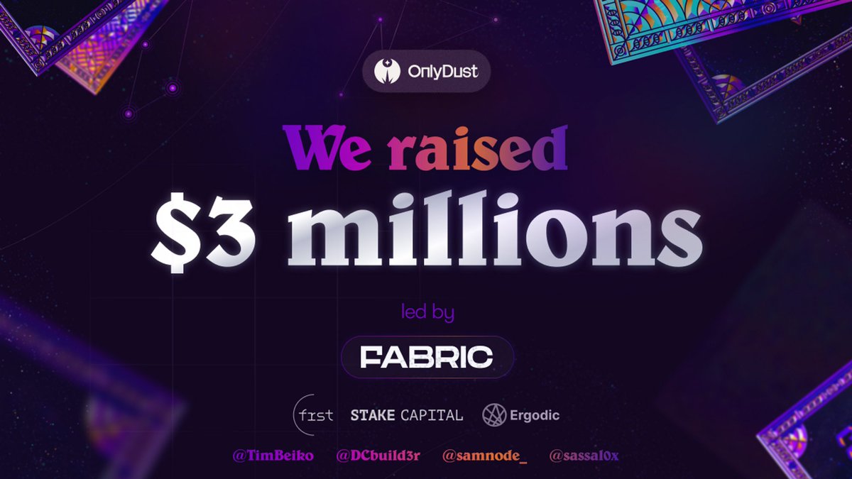 1/16 🥳 Exciting news! We just landed $3M to supercharge Only Dust lead by @fabric_vc ! Open source is becoming crucial for tech companies, yet it's never been more complex for developers to contribute. It takes days to find an open repository that accepts contributions...