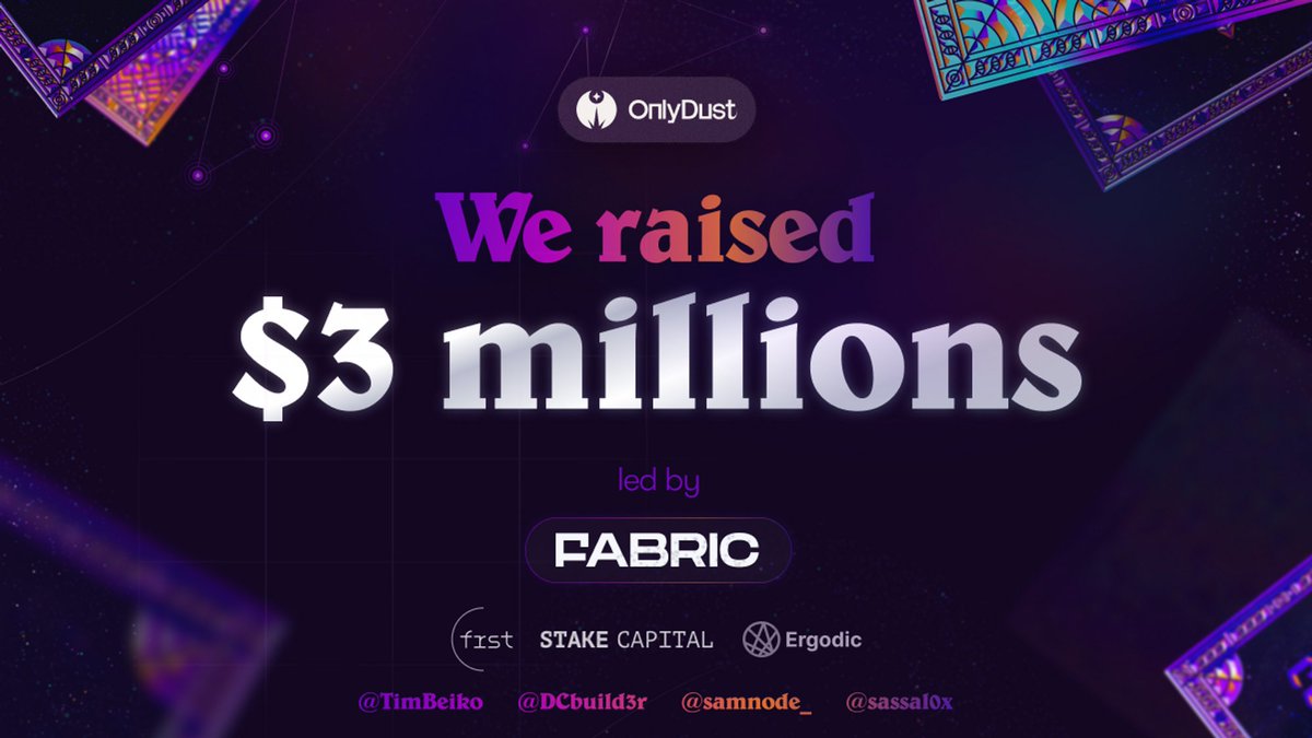 OnlyDust_com's tweet photo. 1/16
🥳 Exciting news! We just landed $3M to supercharge Only Dust lead by @fabric_vc !

Open source is becoming crucial for tech companies, yet it's never been more complex for developers to contribute.

It takes days to find an open repository that accepts contributions... https://t.co/bslvcE1BO7