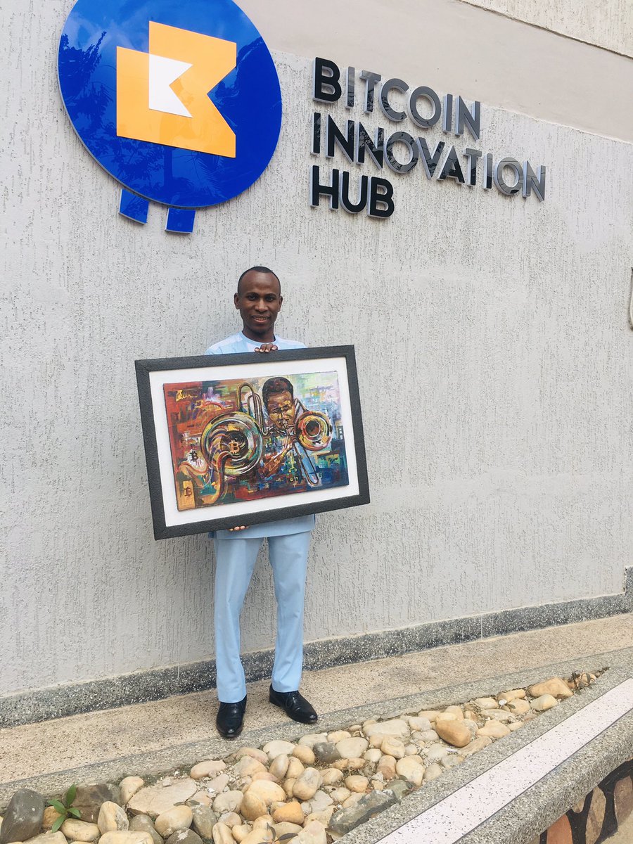 Btchubafrica's tweet photo. Congratulations to @MasandaIvan for emerging as the winner of the Bitcoin painting giveaway 🔥. The painting was handed over today at the our permises #bitcoinuganda #btchubafrica #artgiveaway https://t.co/DHoxTpfZLS