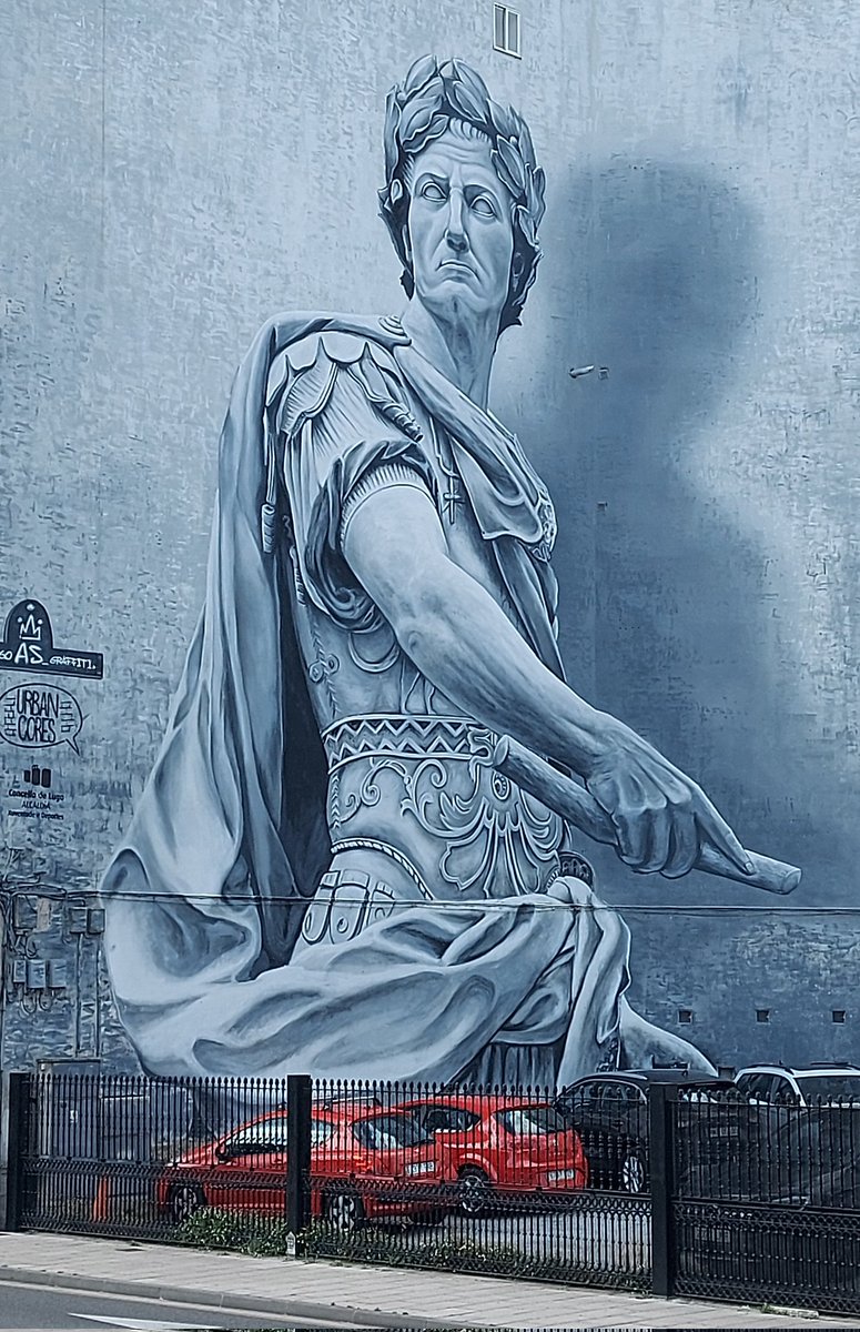 AliceGoss8's tweet photo. It's one of the best wall murals I've seen, and it depicts Julius Caesar. It can be found in Lugo, Spain.
#lugo#Lugo #streetart #streetartphotography #photooftheday #travelphotography #travel #picoftheday #travelvlogger #touristattraction #travelblogger  #daysout https://t.co/1s5ksvZ40y