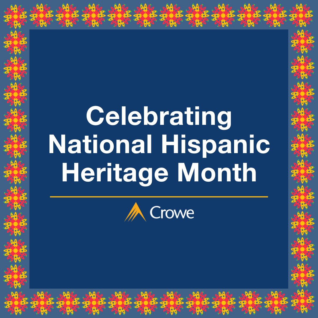 CroweUSA's tweet image. Today marks the start of #HispanicHeritageMonth! To help celebrate, our Latino Business Resource Group has planned activities to honor and recognize the many contributions, diverse cultures, and extensive histories of Hispanic and Latino communities. #GoCrowe