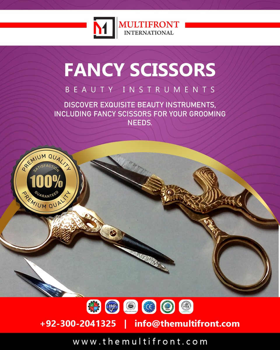 Fancy Scissors Collection

#fancyscissors #creativecutting #craftingessentials #multifrontquality #artistictools #elegantdesigns #precisioncrafting #stylishscissors #creativeprojects #uniquepatterns #multifrontinstruments 
themultifront.com